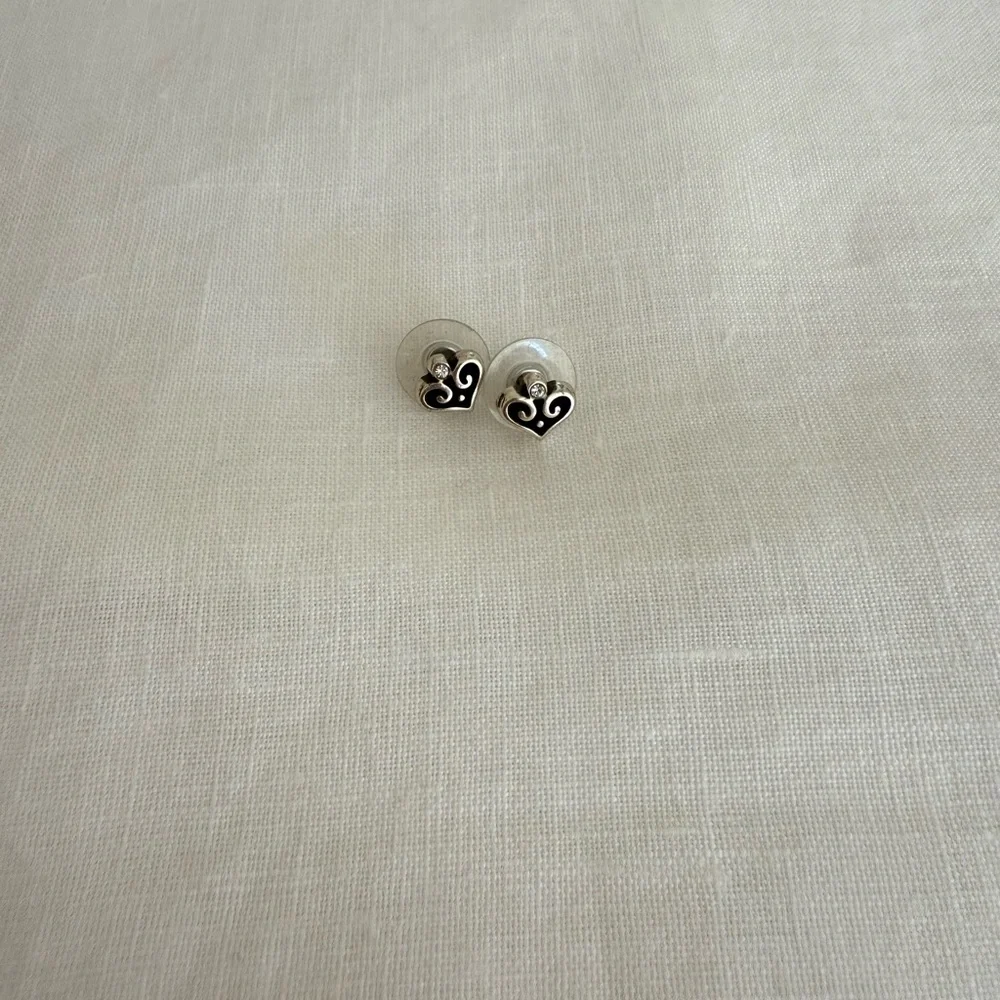 Brighton Sterling Silver Heart Post Earrings - Picture 3 of 5